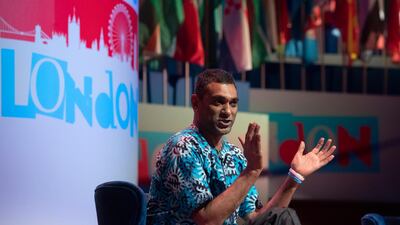 Kumi Naidoo speaks at the One Young World Summit, where over 2,000 young people from over 190 countries gathered at the global forum for young leaders, aiming to create the next generation of more responsible and effective leaders. EPA