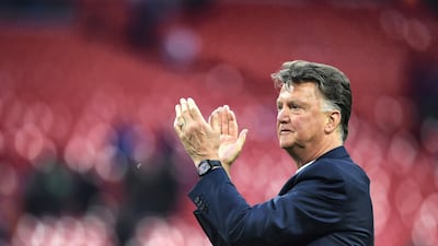 Louis van Gaal Manager of Manchester United applauds the fans after winning The Emirates FA Cup Final match between Manchester United and Crystal Palace at Wembley Stadium on May 21, 2016. Getty