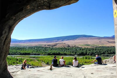 Uplistsikhe is built on a sandstone outcrop above the Mtkvari River. Courtesy Kalpana Sunder