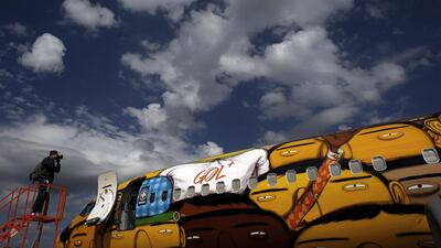 Brazil's World Cup plane shown during a media presentation on Tuesday. Nacho Doce / Reuters / May 27, 2014