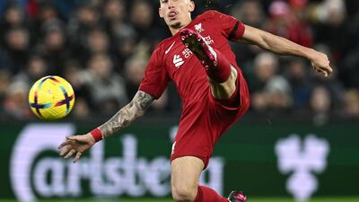Liverpool's Greek defender Kostas Tsimikas controls the ball. AFP