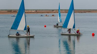 Calm conditions at Amity International School Watersports Academy in Abu Dhabi. Victor Besa / The National