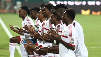 Sudan's players before their Afcon match against Egypt in 2022. AFP