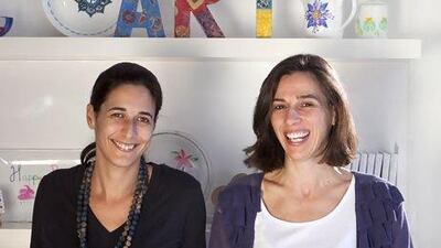 Art Beat founders and sisters Amanda, left, and Samia Shehadeh envision a space where children and adults can try their hand at painting, decoupage and bring their creativity to life. Silvia Razgova / The National