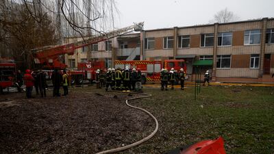 The helicopter came down near a kindergarten and a residential building. Reuters