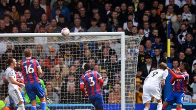Leeds United's Patrick Bamford scores the opening goal against Crystal Palace. AFP