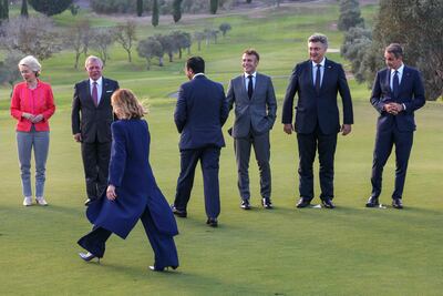 King Abdullah joined Mediterranean and southern EU leaders for talks on the Middle East. AFP