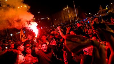 Real Madrid fans celebrate near the Cibeles fountain in central Madrid. Paul Hanna / Reuters