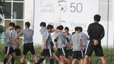 Japan take part in a training session in Abu Dhabi on the eve of their Asian Cup quarter-final match against Vietnam.
