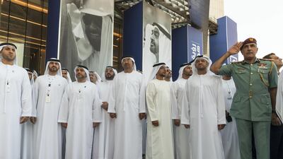 Adnoc staff and dignitaries attend the celebrations on Sunday. Antonie Robertson / The National
