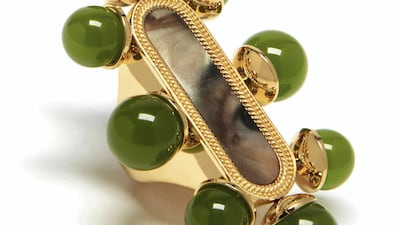 A hint of an eye can be seen within this oval-shaped decorative ring