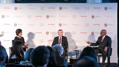 Panelists discuss the ongoing fight to eradicate polio worldwide at an event to mark World Polio Day at the UAE Embassy in Washington on Thursday. Courtesy UAE Embassy, Washington, DC