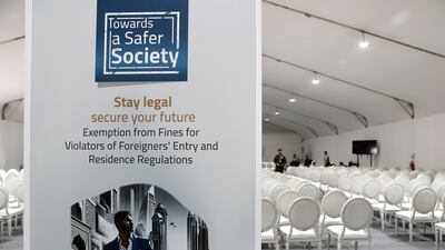 Visa amnesty center at the General Directorate of Residency and Foreigners Affairs Dubai in Al Awir area in Dubai. Pawan Singh / The National