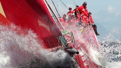 Camper/Emirates Team New Zealand hold a slight lead in Leg 2 of the Volvo Ocean Race.
