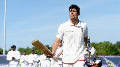 England captain Alastair Cook salutes the crowd as he leaves the field after winning the second Test match between England and Sri Lanka at Emirates Durham ICG on May 30, 2016 in Chester-le-Street, United Kingdom. Gareth Copley/Getty Images