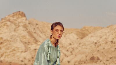 Eau de nil dress, by Serrb for Ramadan 2020. Courtesy Serrb