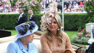 Queen Elizabeth II and Queen Maxima of the Netherlands on Day 1 of Royal Ascot. Getty Images
