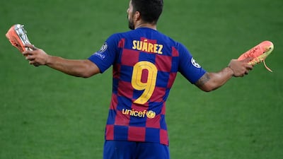 Barcelona's Luis Suarez following the Champions League match against Napoli at Camp Nou. AFP