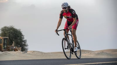 Omar Nour puts his Ventum One through its paces at Al Qudra cycle track on the outskirts of Dubai. All photos by Antonie Robertson / The National