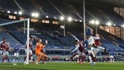 Everton's Dominic Calvert-Lewin scores to make it 1-1. Reuters