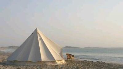 The beachside camp in Khaluf, Oman. Hud Hud Travel's high prices reflect the logistical cost of providing luxury amenities and service in remote areas. Photos by Nick Leech for The National