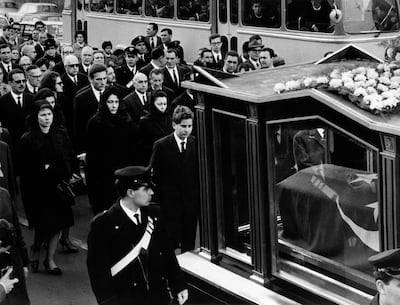 The funeral procession of King Farouk in Rome on March 22, 1965. Getty Images