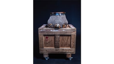 A minibar made from an elephant’s foot, confiscated from traffickers. Photo: Britta Jaschinski