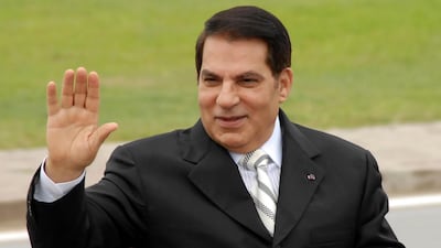 Zine El Abidine Ben Ali waves as he arrives at campaign rally in October 2009, just 13 months before he was deposed and forced to flee Tunisia. AP Photo