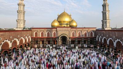 Prayers at the Golden Dome Mosque in Depok, on the outskirts of Jakarta. Reuters