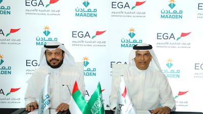 Emirates Global Aluminium and Saudi Arabian Mining Company (Ma’aden) have signed an agreement to extend their exploration of potential collaboration on technology in the aluminium value chain. Photo: Emirates Global Aluminium