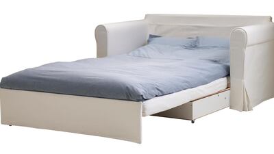 If you are really short on space, consider a sofa bed, which can be folded away during the day; Dh2,625, Ikea stores across the UAE.