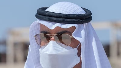 Sheikh Mohamed bin Zayed attends a special reception at Bab Al Shams arena to pay tribute to the UAE Mars Mission team. Courtesy: Sheikh Hamdan bin Mohammed Twitter