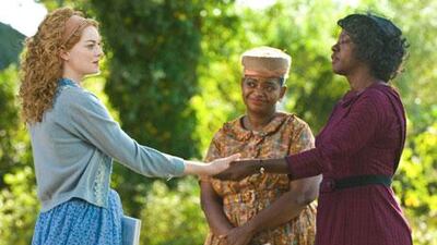 From left, Emma Stone, Octavia Spencer and Viola Davis in The Help.