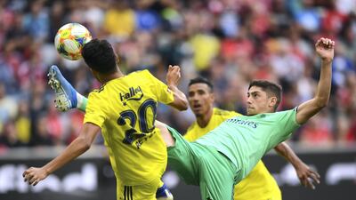 Federico Valverde stretches for a ball for Real. Getty