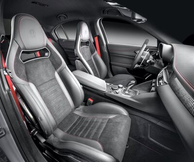 The hip-hugging seats are comfortable. Alfa Romeo