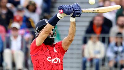 Moeen Ali tries to play a shot. AFP
