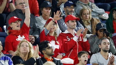 Fans of Federer during the match. EPA