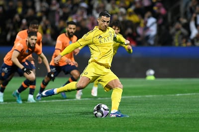 Cristiano Ronaldo in action for Al Nassr during the Saudi Pro League match against Al Feyha. Reuters
