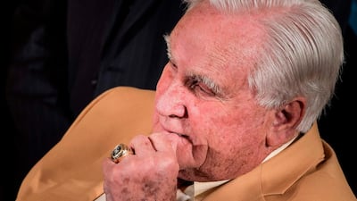 In this file photo former Miami Dolphins coach Don Shula listens during a ceremony in the East Room of the White House August 20, 2013 in Washington, DC. AFP