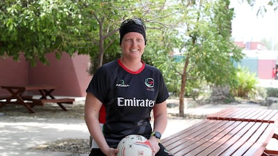 Sara Donovan, PE teacher and head of the UAE netball team at Dubai College, hopes to inspire Emirati women to take up netball. Pawan Singh / The National