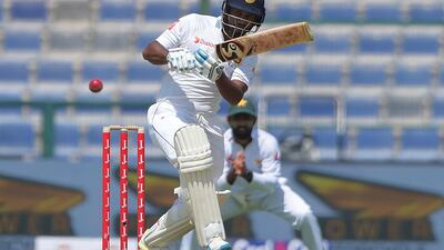 Dimuth Karunaratne was unlucky to miss out on a Test hundred in Abu Dhabi on Thursday. Tom Dulat / Getty Images