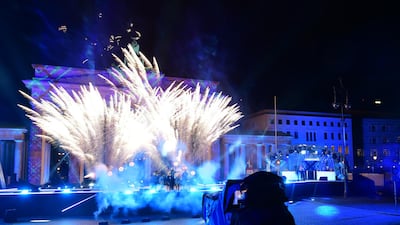 A general view of the live broadcast of the New Year's Eve show 'Welcome 2021' (Willkommen 2021) by public German TV broadcasting station ZDF, at the Brandenburg in Berlin, Germany. EPA
