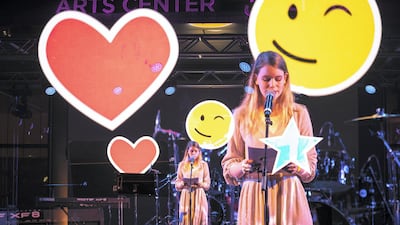 Zoe Patterson, who is Canadian and grew up in Al Ain, read poems that spotlighted aspects of UAE life. Courtesy Nikith Nath