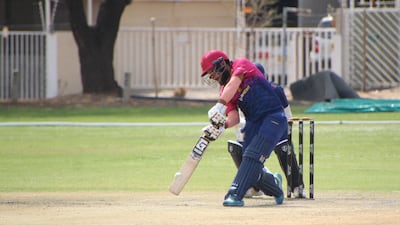 Rahul Chopra hits out on his way to a half century for the UAE against the United States. Photo: ECB