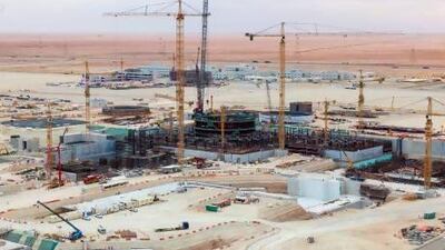 Construction continues at the site of the UAE’s first nuclear-power plant at Barakah in the Western Region. Photo courtesy Emirates Nuclear Energy Corporation
