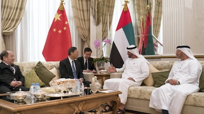 Sheikh Mohamed bin Zayed Al Nahyan, Crown Prince of Abu Dhabi and Deputy Supreme Commander of the UAE Armed Forces received Yang Jiechi, Special Representative of the President of China and Member of the Political Bureau of the Central Committee of the Communist Party of China, at the Sea Palace earlier this year. Rashed Al Mansoori / Crown Prince Court - Abu Dhabi