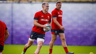 Wales' scrum-half Aled Davies takes part in a team training session in Tokyo. AFP