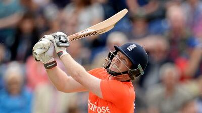 Captain Eoin Morgan top-scored for England in their five-run victory over Australia in Cardiff on Monday. Philip Brown / Reuters