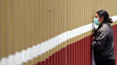 A relative of a patient stands outside the General Hospital in Mexico City during the Covid-19 pandemic. AFP