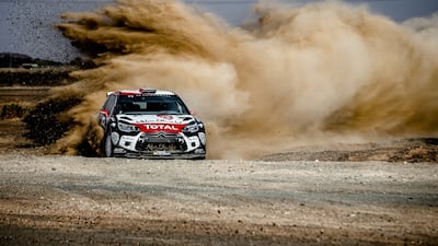 Sheikh Khalid Al Qassimi in action during the Dubai International Rally. Courtesy: Dubai International Rally